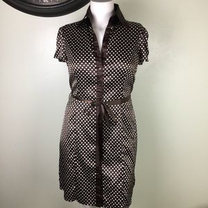 Forever 21 brown and white polka dot dress size L